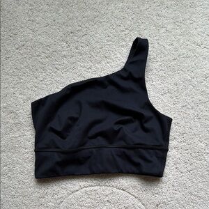 One-Shoulder Black Sports Bra